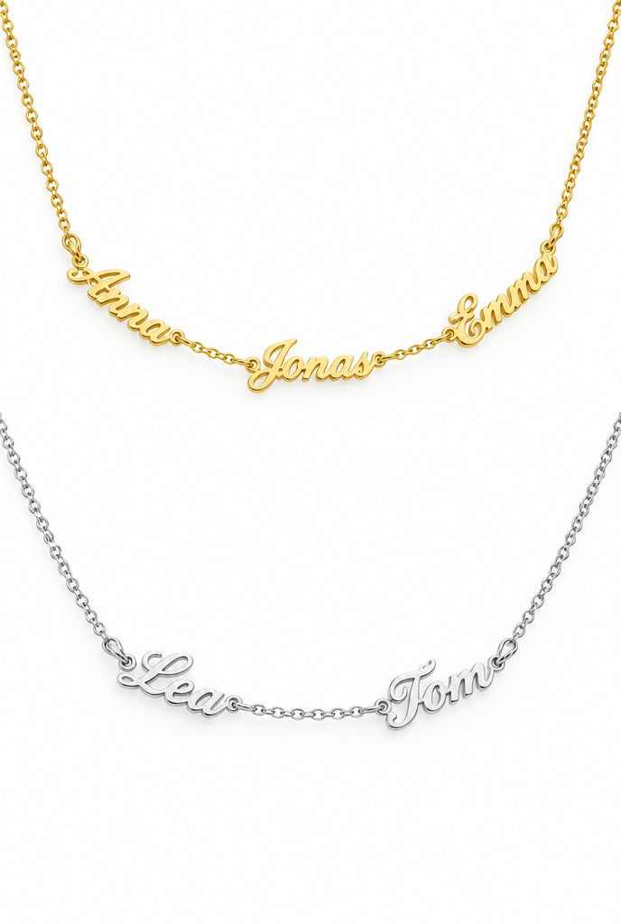 INGA Familienkette mit Namen in Gold und Silber – Lorelia