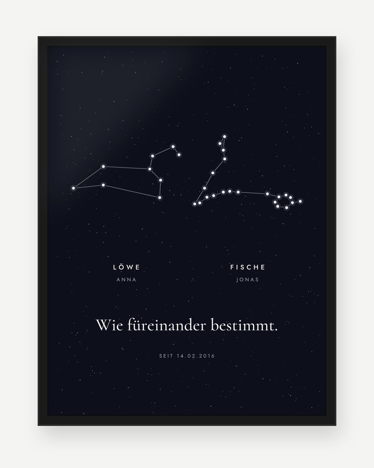 Paar-Fotoposter – Design Sternzeichen-Duo