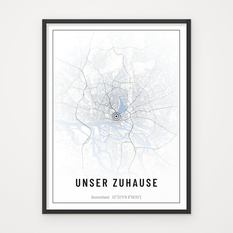 Stadtkarte 01 LINIE – im schwarzen Rahmen