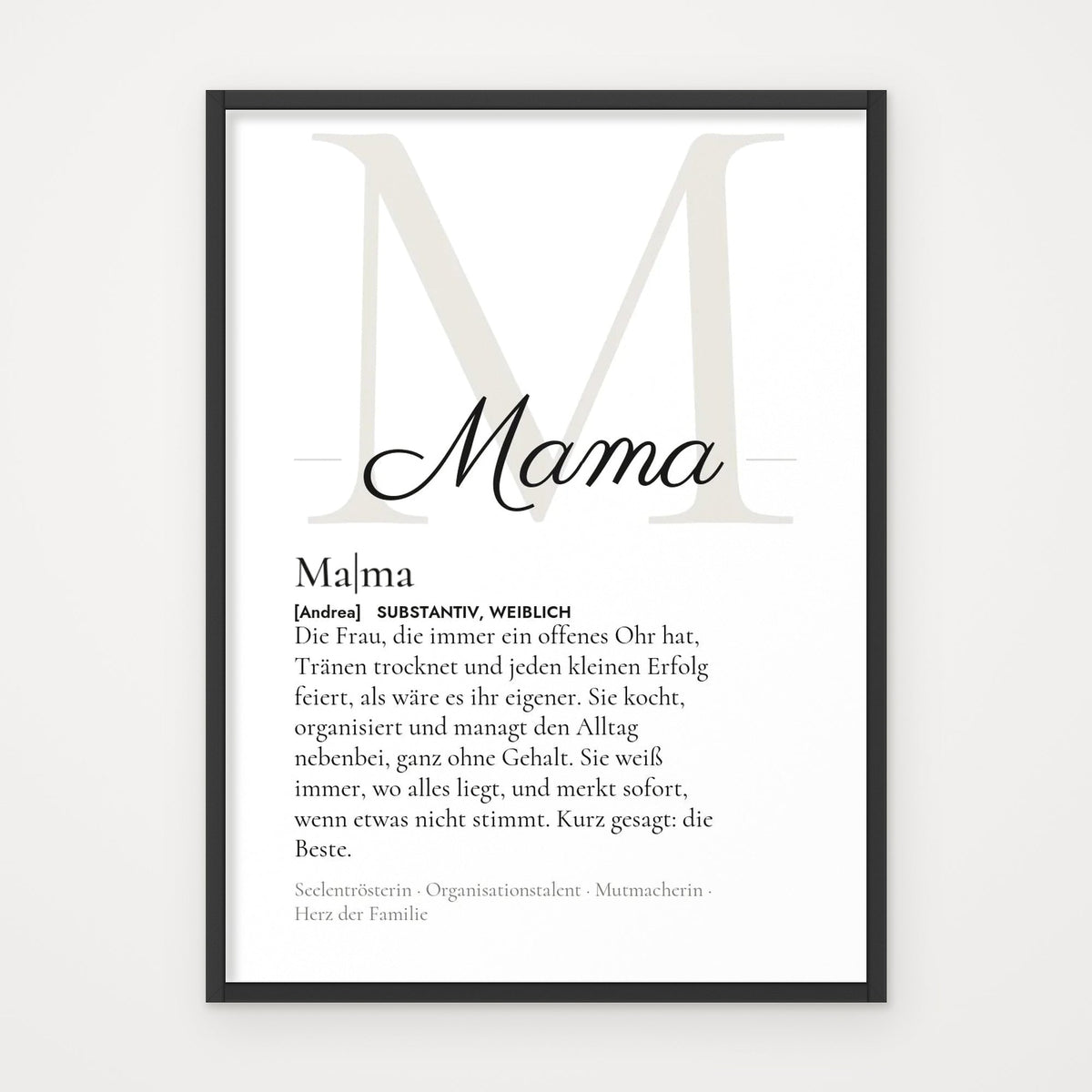 Definition-Poster personalisiert – Mama, Papa, Oma & mehr