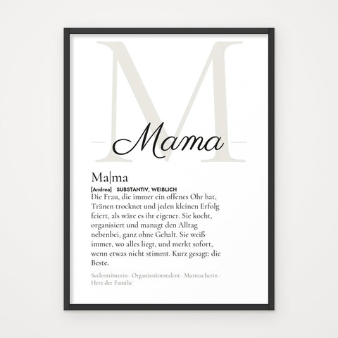 Definition-Poster personalisiert – Mama, Papa, Oma & mehr