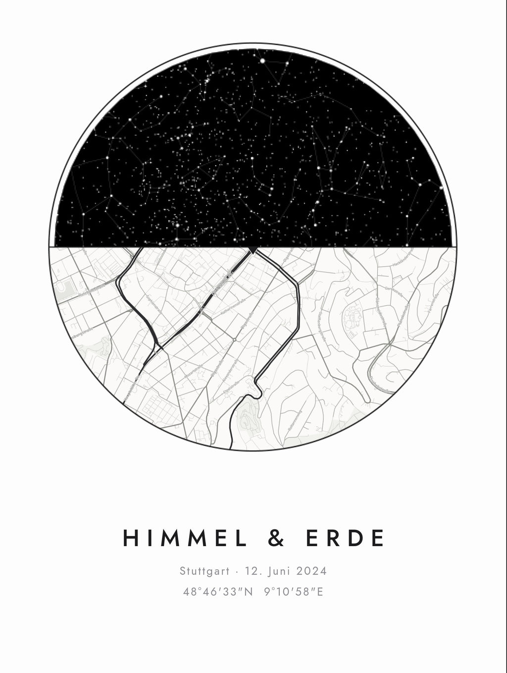 Sternenkarte HIMMEL & ERDE – Design in voller Groesse