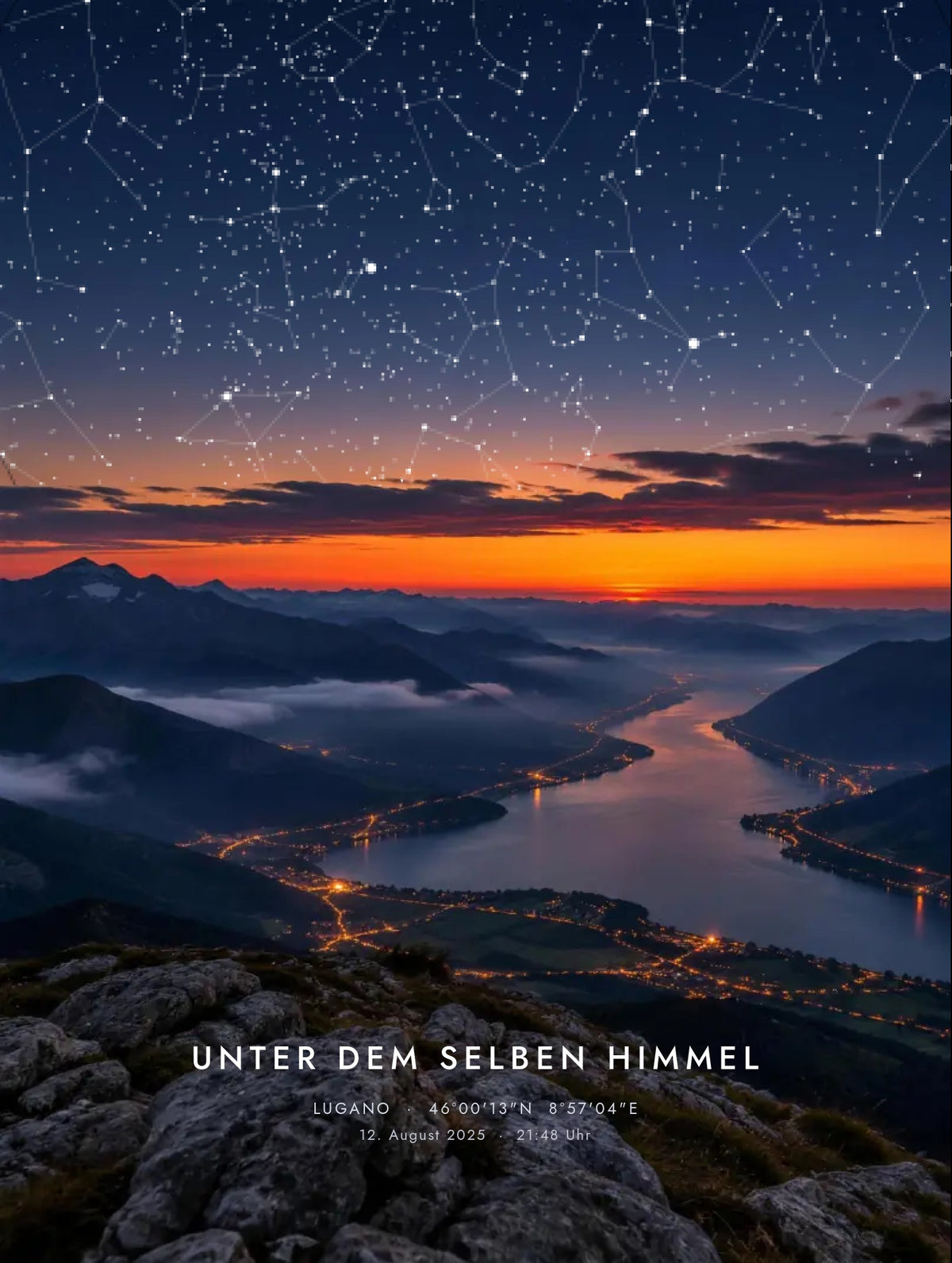 Sternenkarte BERGBLICK – Design in voller Groesse