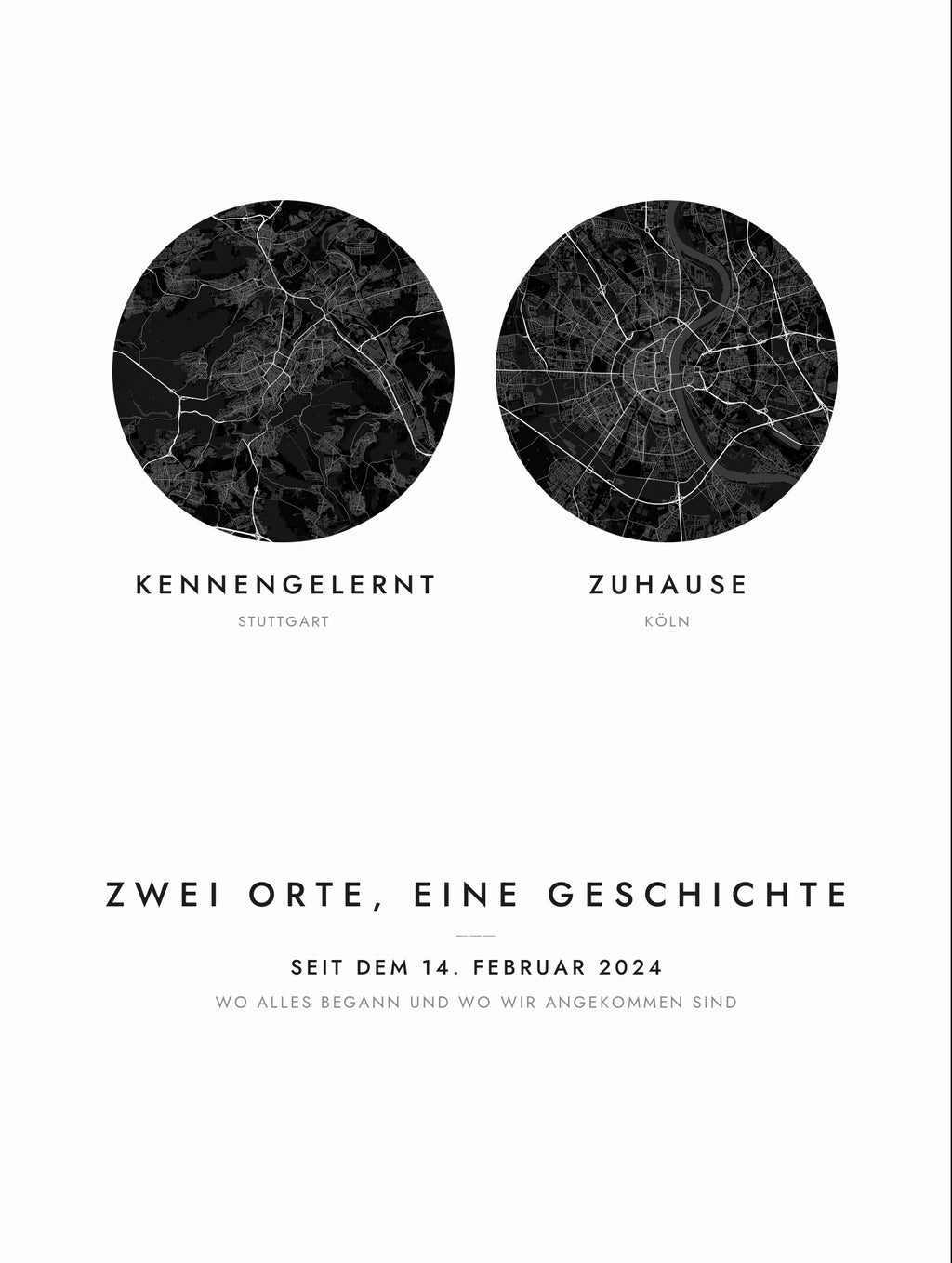 Stadtkarte ZWEI ORTE – Design in voller Groesse