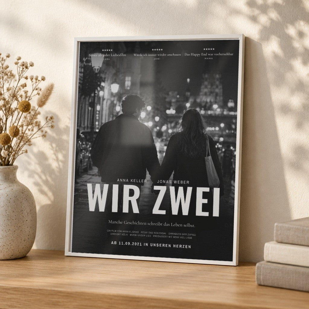 Filmposter WIR ZWEI – euer Kinoplakat – Nahaufnahme im weißen Rahmen