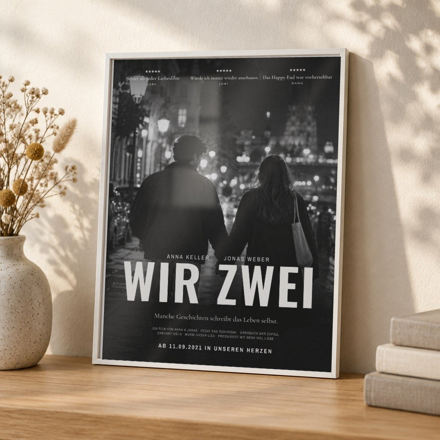 Filmposter WIR ZWEI – euer Kinoplakat – Nahaufnahme im weißen Rahmen
