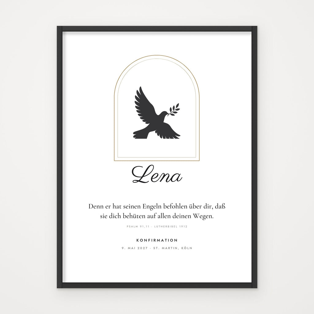 Dein Spruch – Poster im schwarzen Rahmen