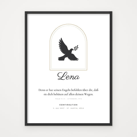 Dein Spruch – Poster im schwarzen Rahmen