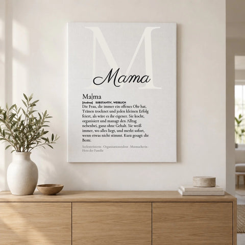 Definition-Poster personalisiert – als Leinwand an der Wand