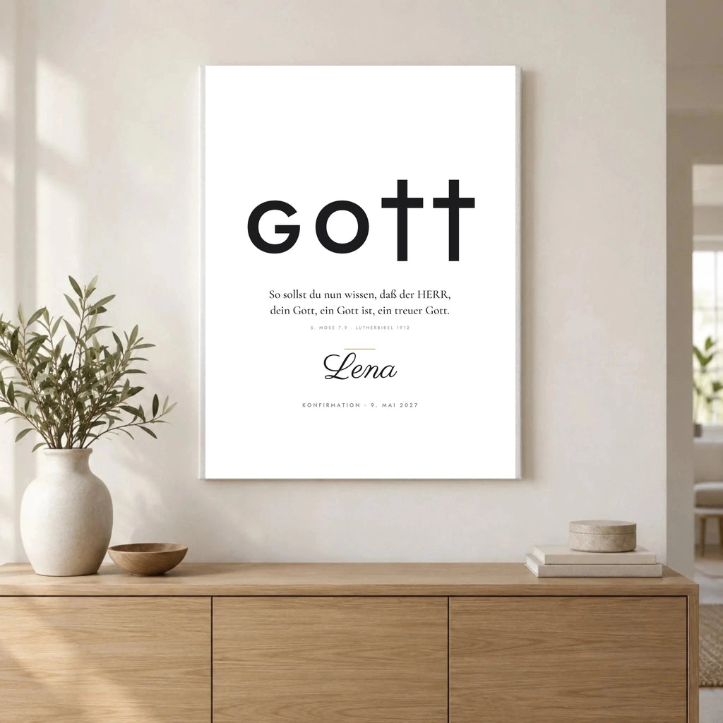 Poster „GOTT“ – ein treuer Gott – als Leinwand