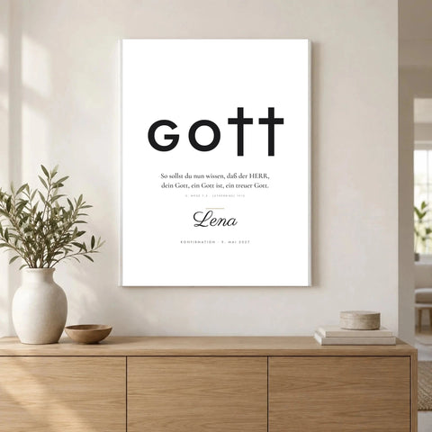 Poster „GOTT“ – ein treuer Gott – als Leinwand