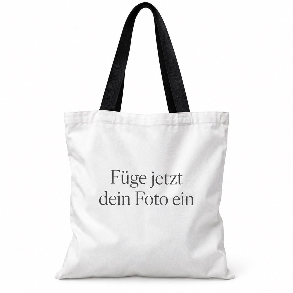 Weiße Stofftasche 40 × 40 cm mit Platz für dein Foto