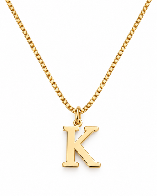 ELIN Initialenkette Gold – Freisteller mit Boxkette – Lorelia