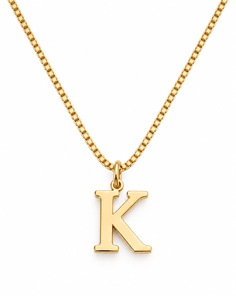 ELIN Initialenkette Gold – Freisteller mit Boxkette – Lorelia