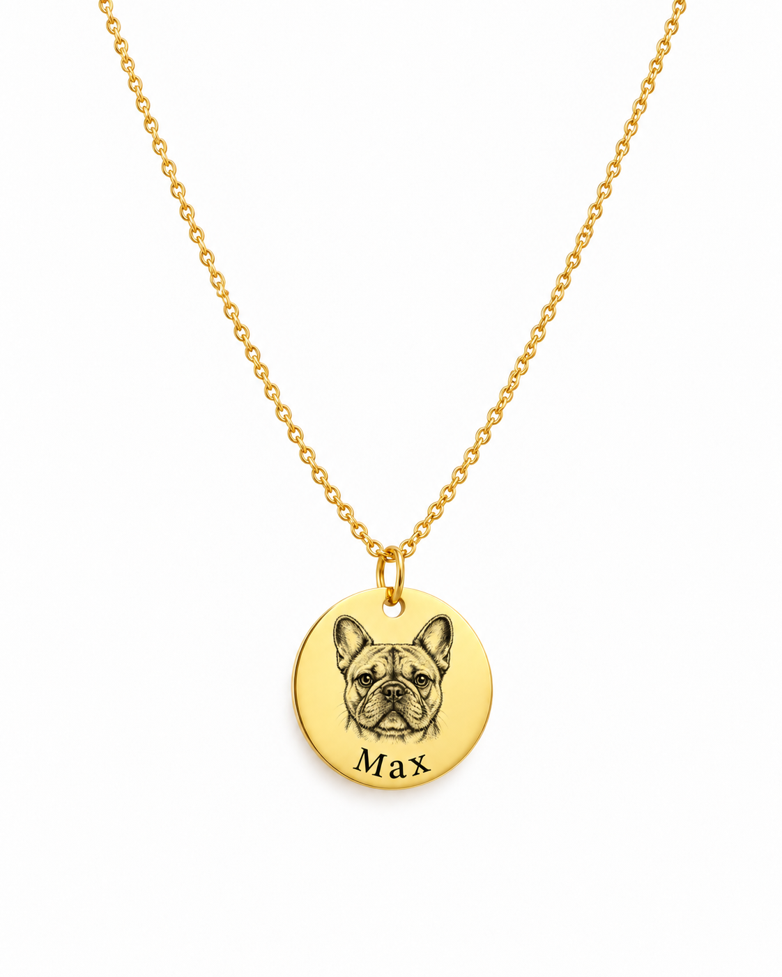 TAMBO Tierkette mit Porträt und Name Gold – Freisteller – Lorelia