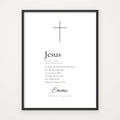 Definition-Poster „Jesus“ – Poster im schwarzen Rahmen