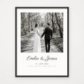 Hochzeitsposter mit Foto – Poster im schwarzen Rahmen