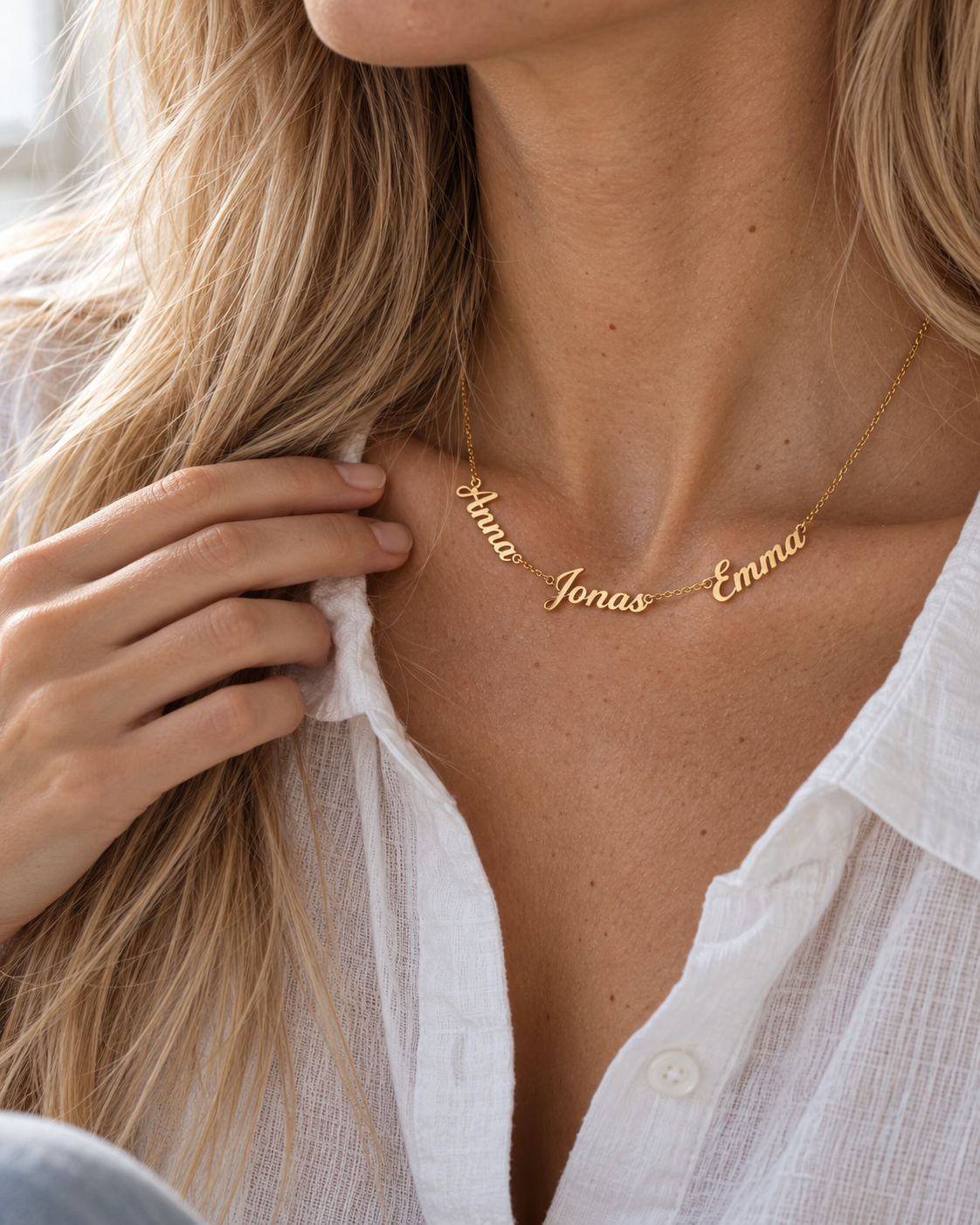 INGA Familienkette mit Namen Gold getragen – Lorelia