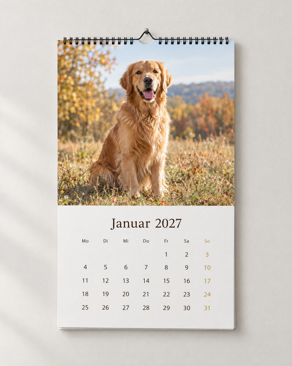 Foto-Wandkalender an der Wand