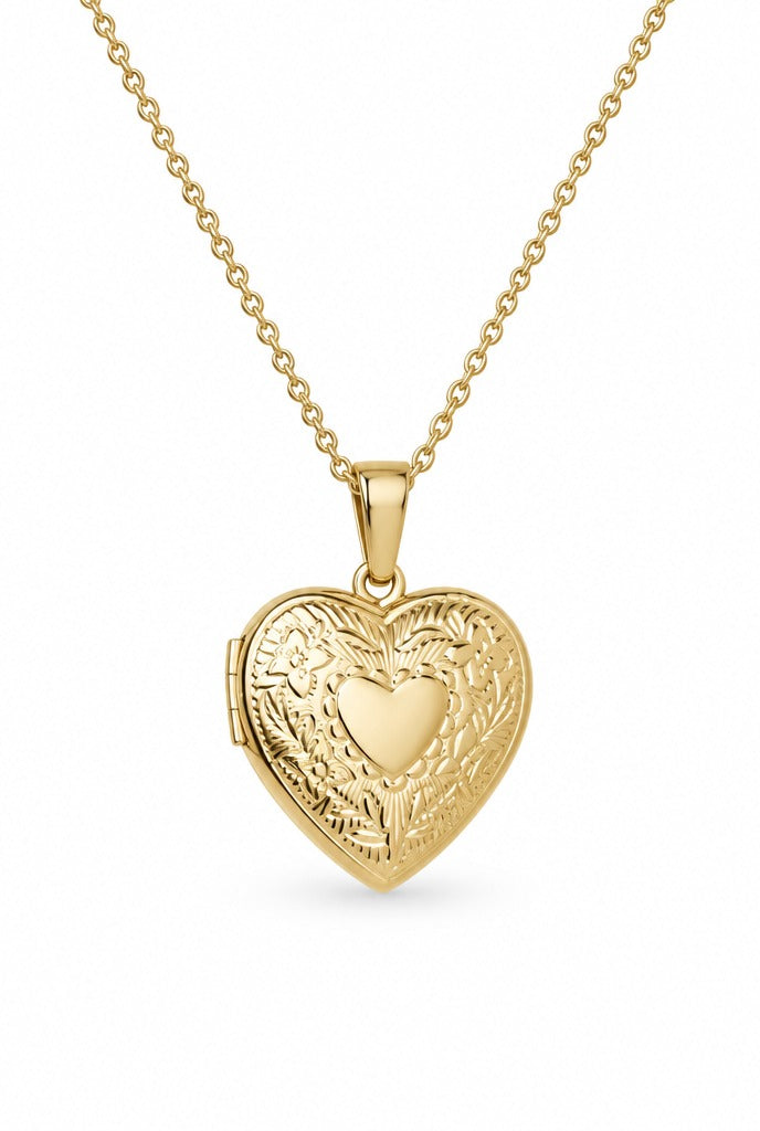 SELMA Herzmedaillon mit Foto Gold – Freisteller – Lorelia