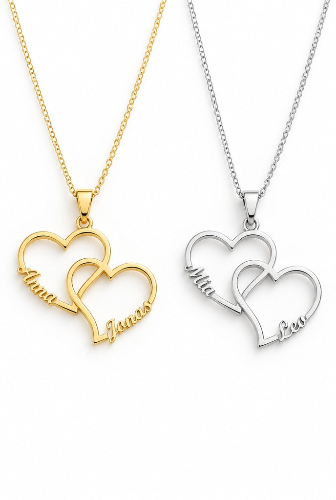 MAREN Herzkette mit Namen in Gold und Silber – Lorelia