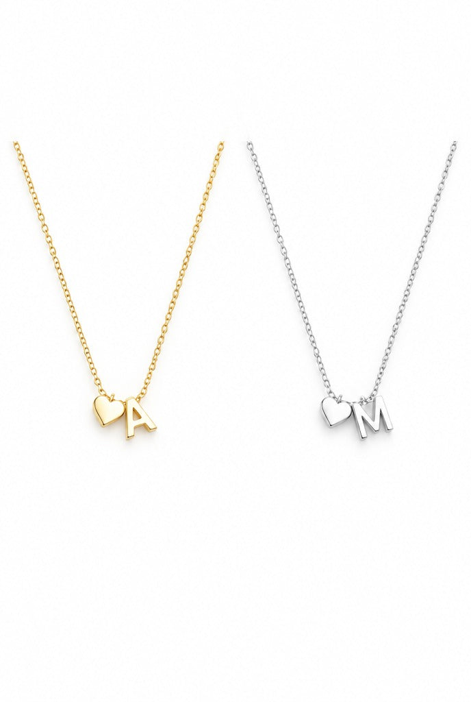 SILJA Kette mit Herz und Initiale in Gold und Silber – Lorelia