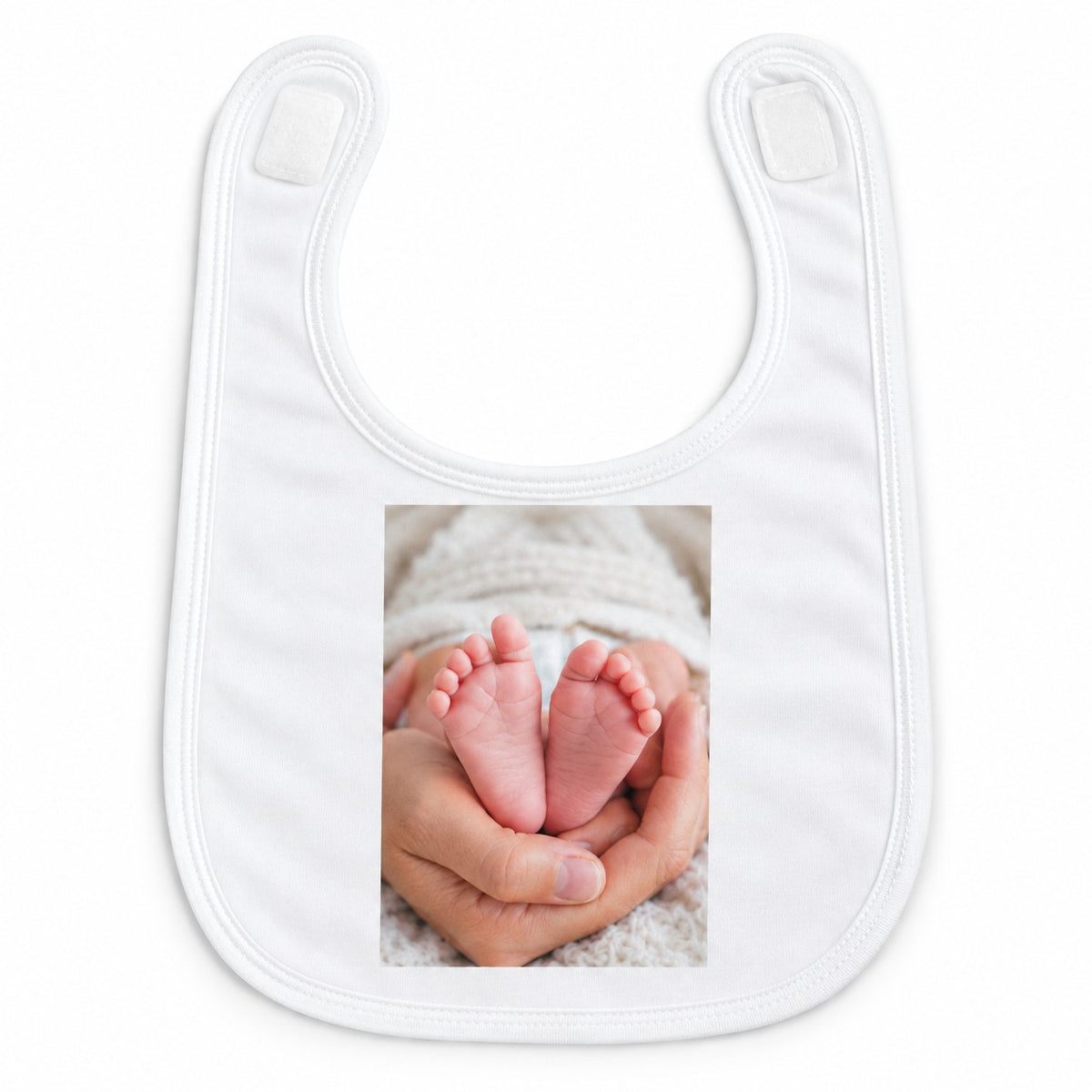 Foto-Baby-Lätzchen aus Bio-Baumwolle mit Klettverschluss und Fotodruck
