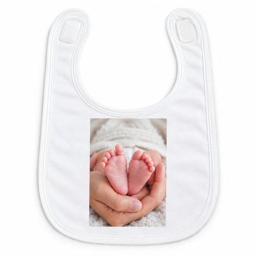 Foto-Baby-Lätzchen aus Bio-Baumwolle mit Klettverschluss und Fotodruck