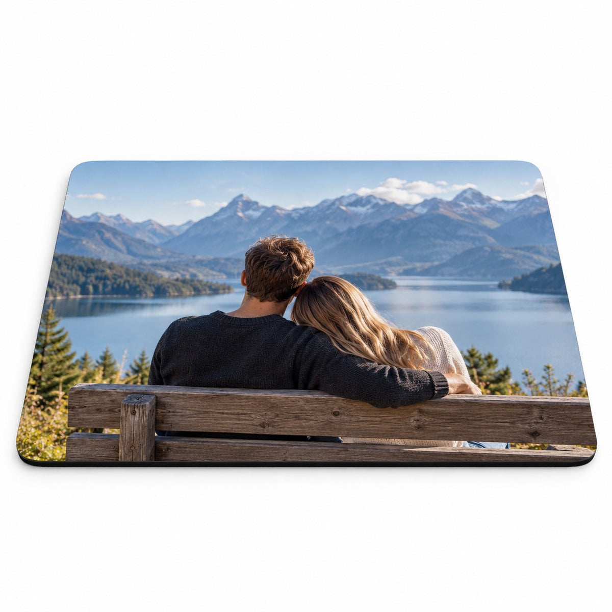 Foto-Mauspad 22 × 18 cm, vollflächig bedruckt, mit schwarzer rutschfester Unterseite