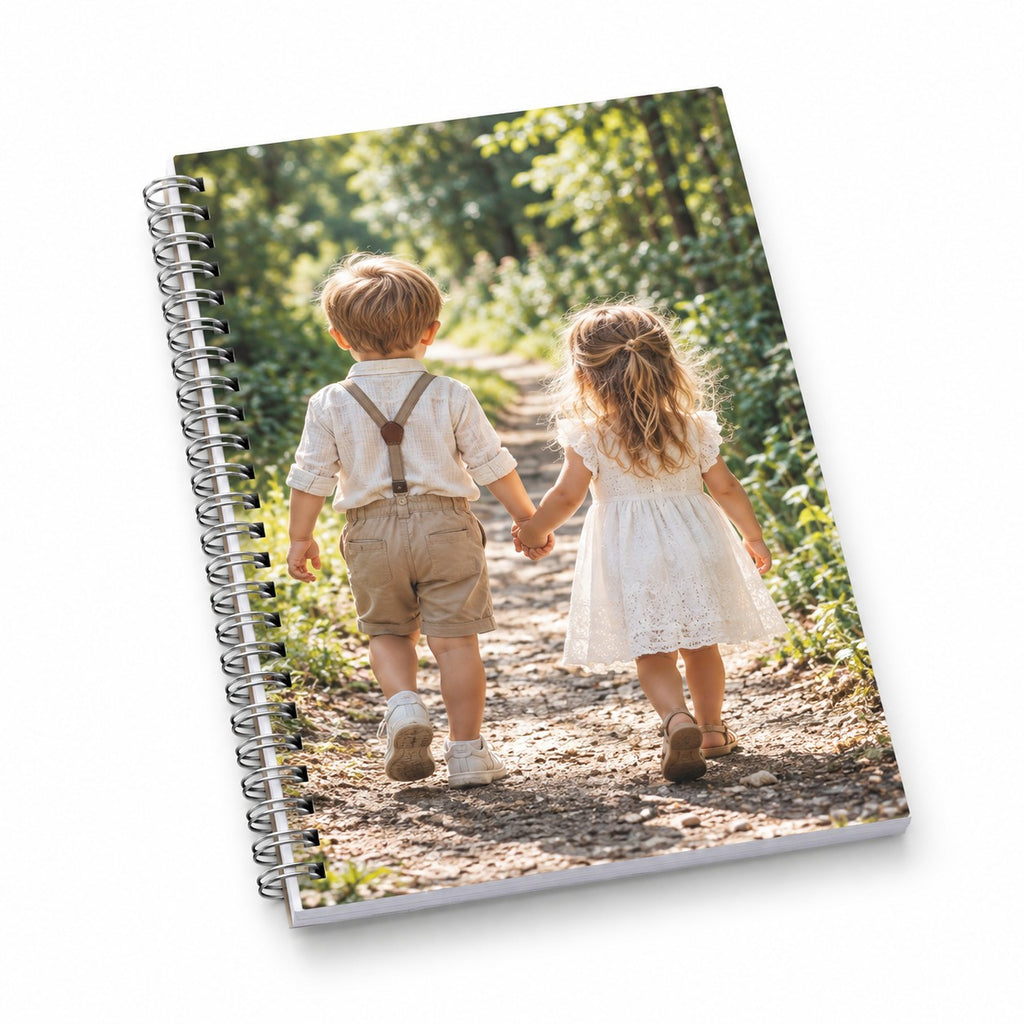 Foto-Notizbuch A5 mit Metall-Spiralbindung, Cover vollflächig mit Foto bedruckt