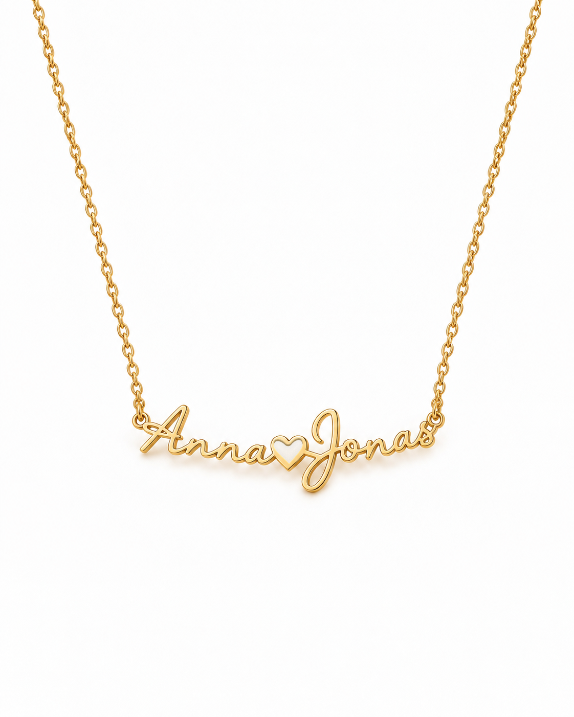NANNA Namenskette mit Herz Gold – Freisteller Name Herz Name – Lorelia