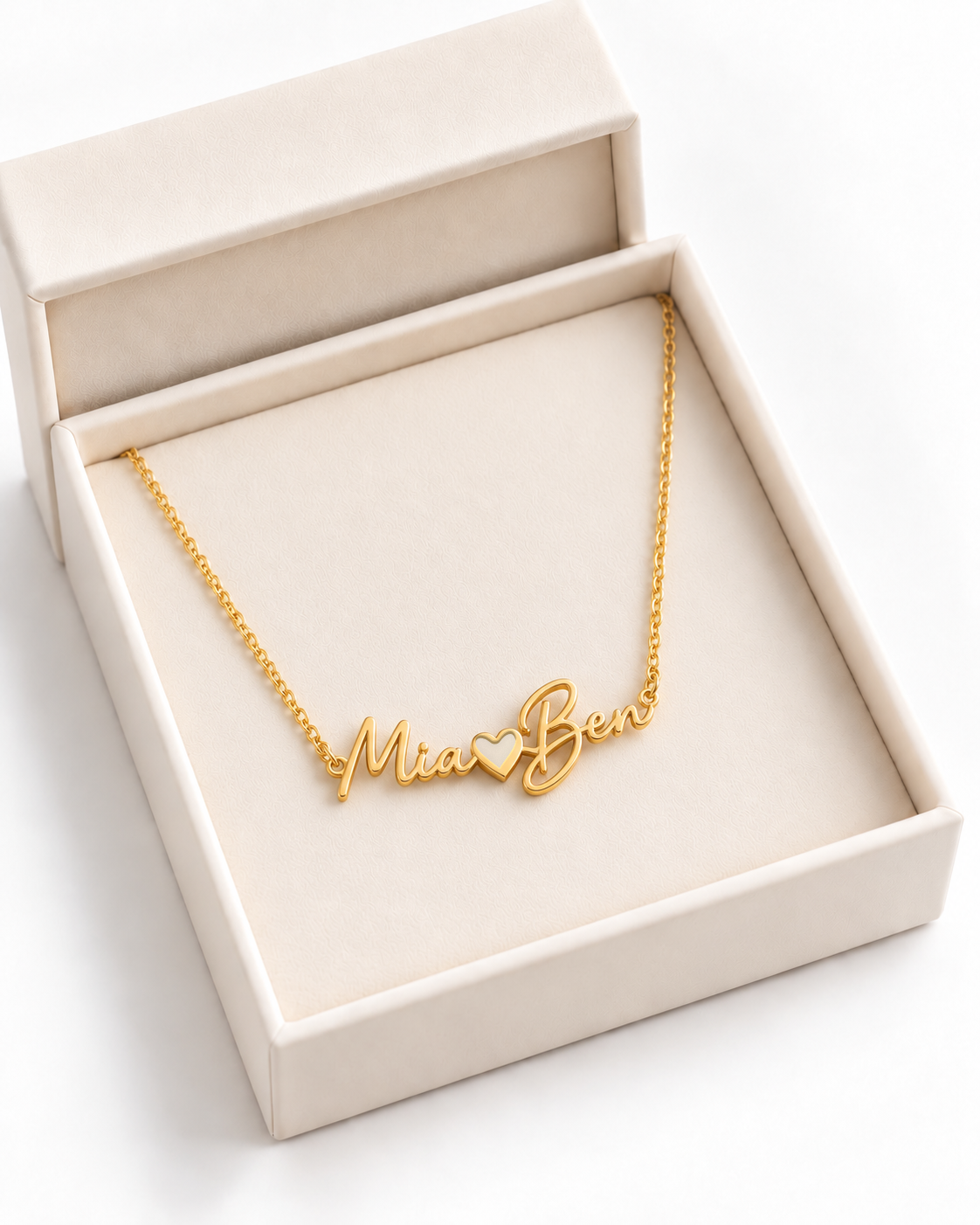 NANNA Namenskette mit Herz Gold – in der Geschenkbox – Lorelia