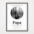 Papa-Poster DER HELD – Poster im schwarzen Rahmen