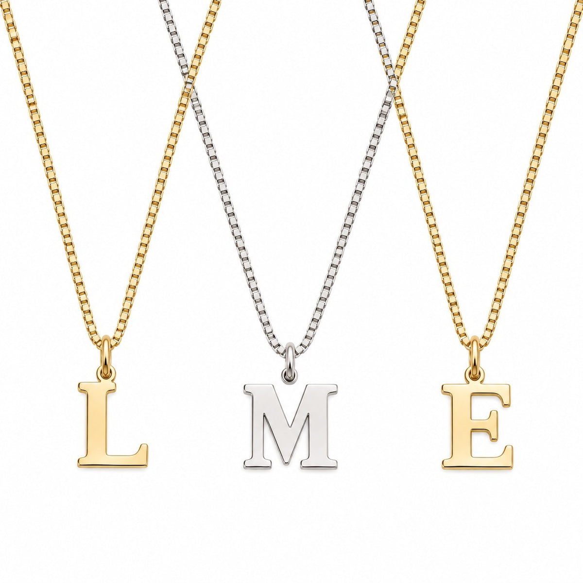 ELIN Initialenkette in Gold und Silber, verschiedene Buchstaben – Lorelia