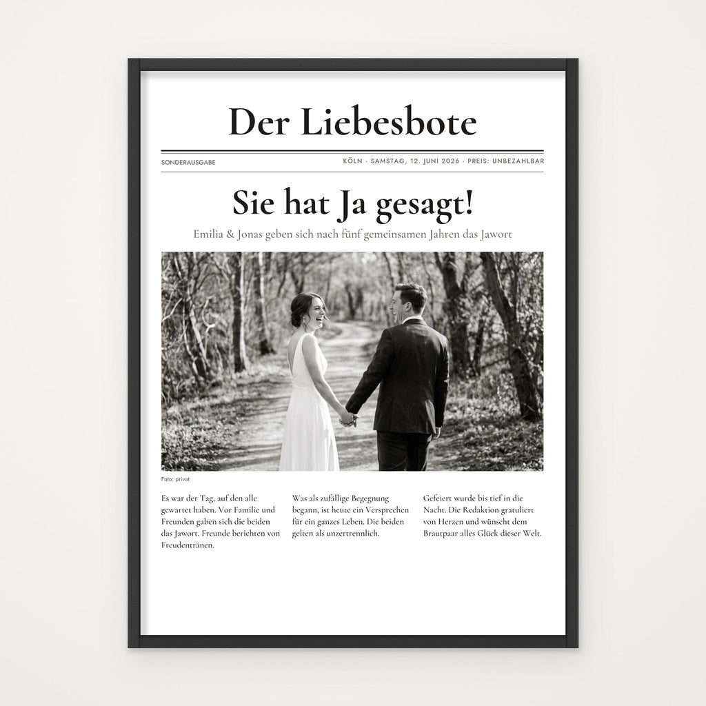 Zeitungsposter EXTRABLATT – Poster im schwarzen Rahmen