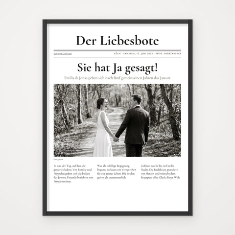 Zeitungsposter EXTRABLATT – Poster im schwarzen Rahmen
