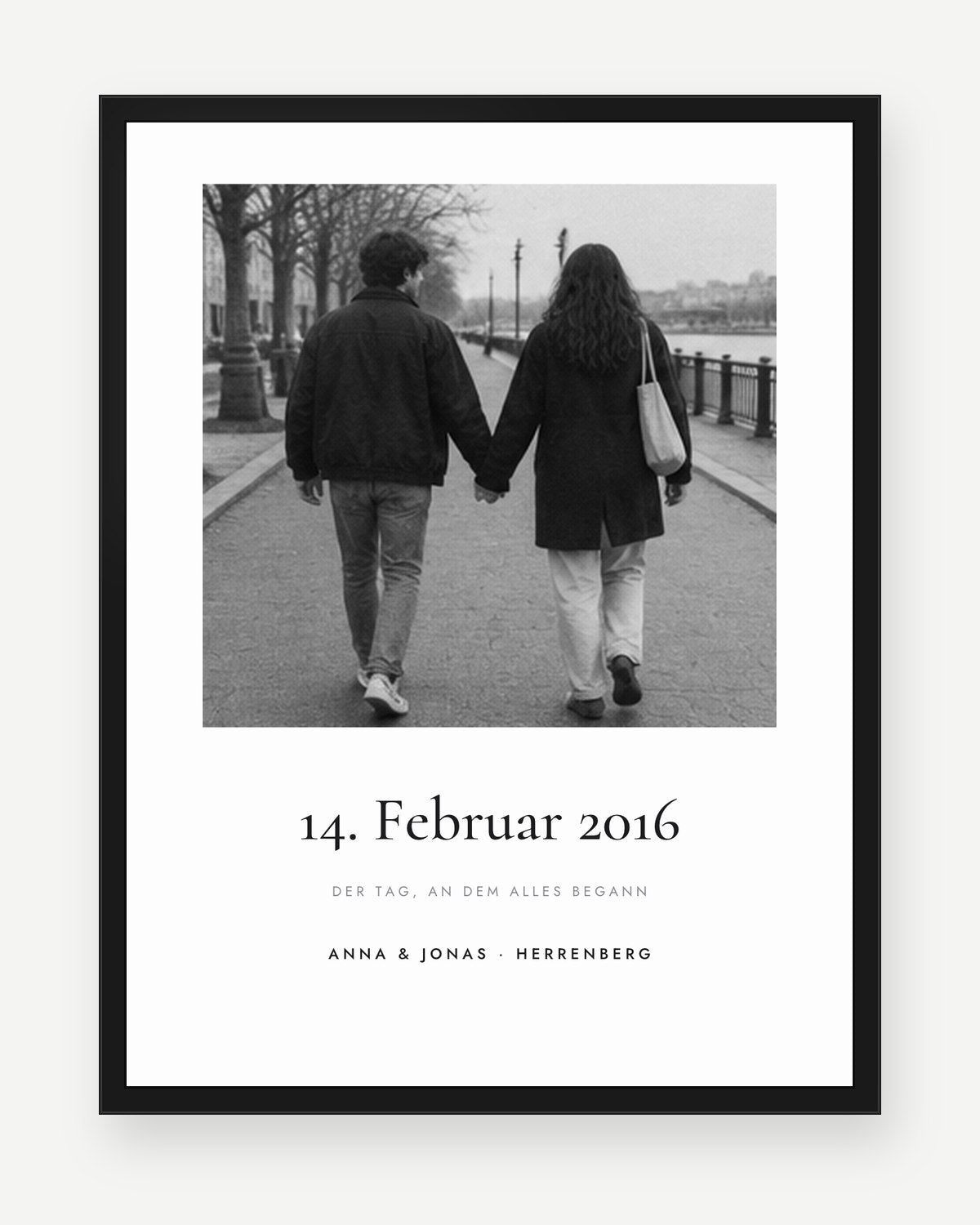Paar-Fotoposter – Design Datum als Titel